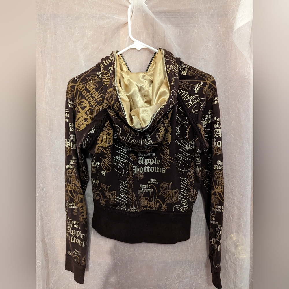 Brown and gold Apple Bottoms zip-up size L